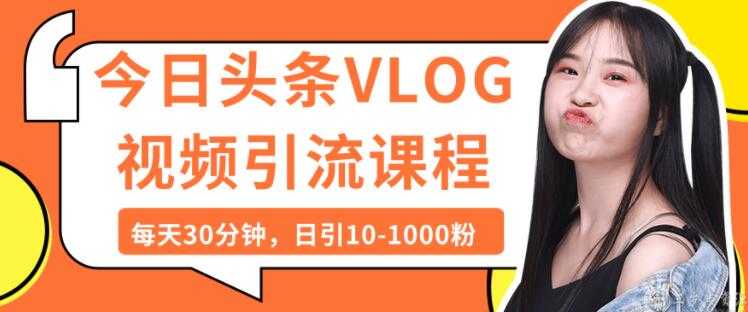 今日头条VLOG视频引流技术，每天30分钟，日引10-1000粉-59爱分享